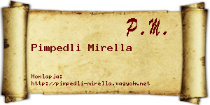 Pimpedli Mirella névjegykártya